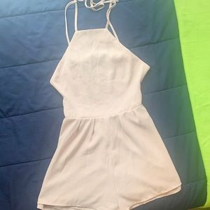 Strappy backless cream Romper